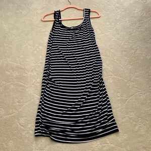 Navy Blue and White Dress